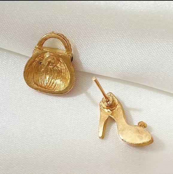 NWT 14K Gold Plated High Heels And Handbag Earrings - Picture 5 of 5